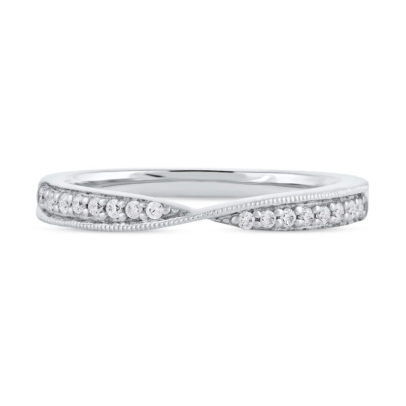 0.13 CT. T.W. Diamond Crossover Ring in 10K White Gold