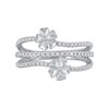 0.33 CT. T.W. Diamond Double Flower Triple Row Ring in 10K Gold