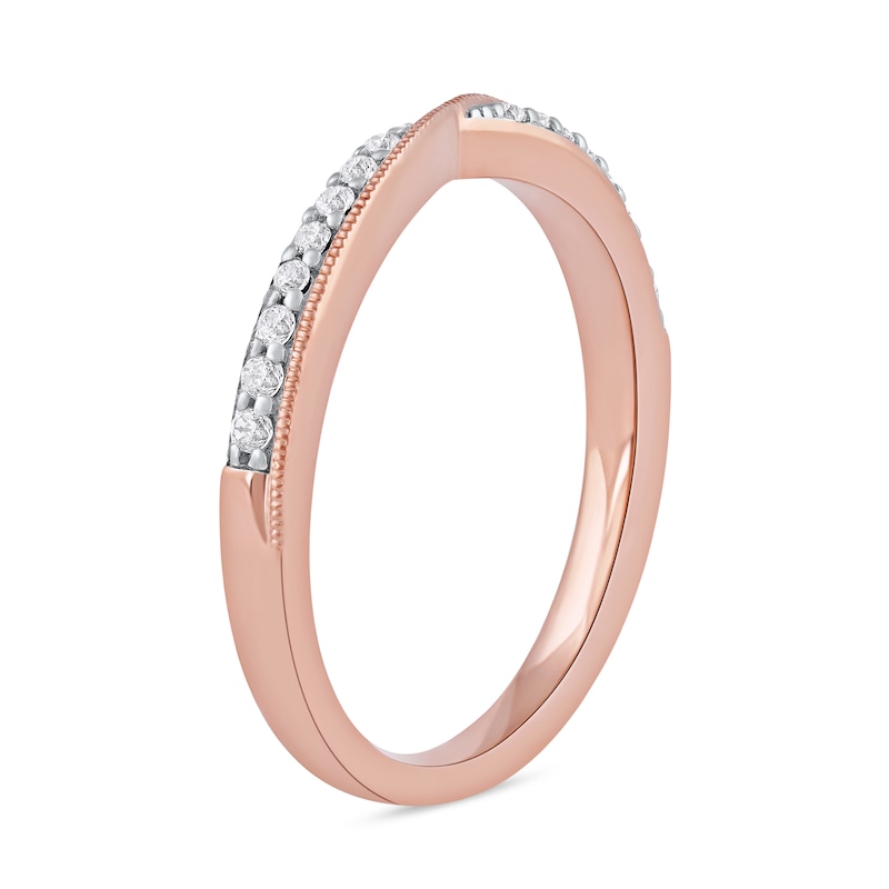0.13 CT. T.W. Diamond Crossover Ring in 10K Rose Gold