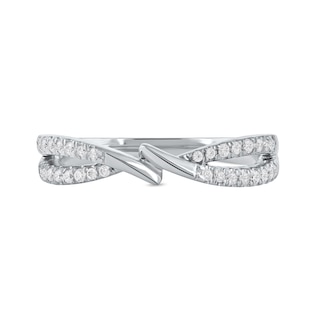 0.20 CT. T.W. Diamond Bypass Crossover Split Shank Ring in 10K Gold