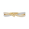 Thumbnail Image 2 of 0.20 CT. T.W. Diamond Bypass Crossover Split Shank Ring in 10K Gold