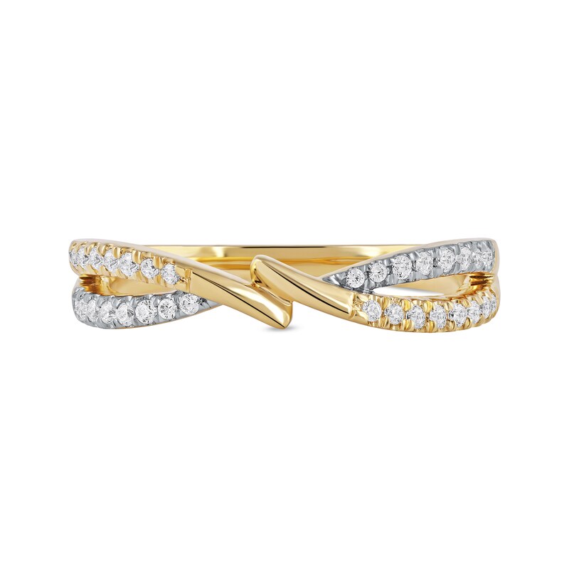 0.20 CT. T.W. Diamond Bypass Crossover Split Shank Ring in 10K Gold