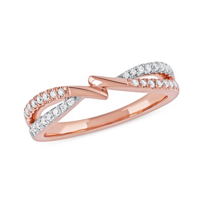 0.20 CT. T.W. Diamond Bypass Crossover Split Shank Ring in 10K Rose Gold