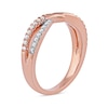 Thumbnail Image 1 of 0.20 CT. T.W. Diamond Bypass Crossover Split Shank Ring in 10K Rose Gold