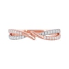 Thumbnail Image 2 of 0.20 CT. T.W. Diamond Bypass Crossover Split Shank Ring in 10K Rose Gold
