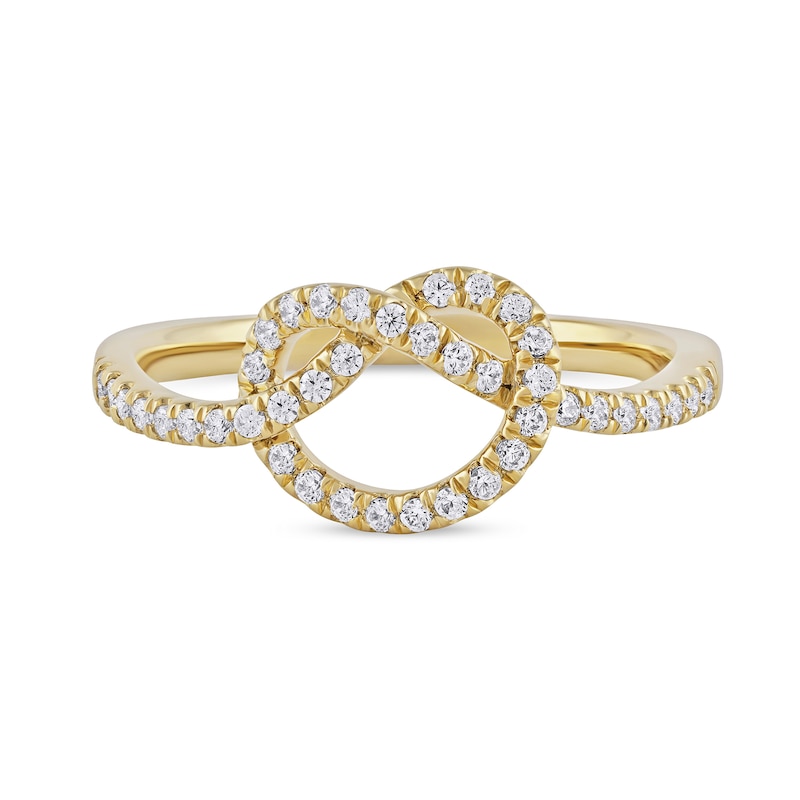 0.25 CT. T.W. Diamond Pretzel-Shaped Knot Ring in 10K Gold