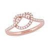 0.25 CT. T.W. Diamond Pretzel-Shaped Knot Ring in 10K Rose Gold
