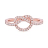 0.25 CT. T.W. Diamond Pretzel-Shaped Knot Ring in 10K Rose Gold