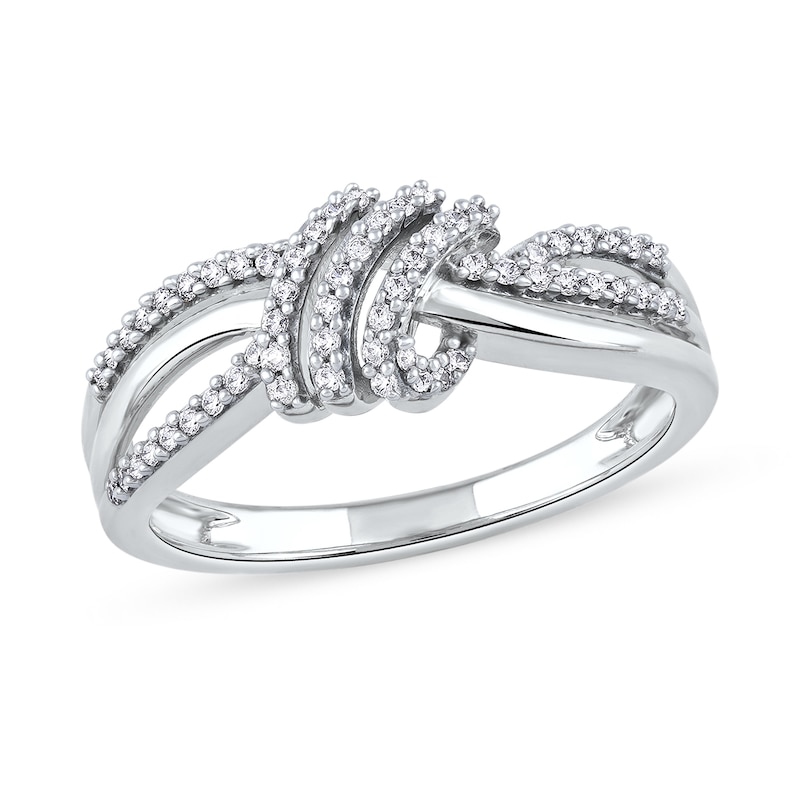 0.20 CT. T.W. Diamond Wave Triple Strand Wrapped Ring in 10K Gold|Peoples Jewellers