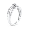 Thumbnail Image 1 of 0.20 CT. T.W. Diamond Wave Triple Strand Wrapped Ring in 10K White Gold