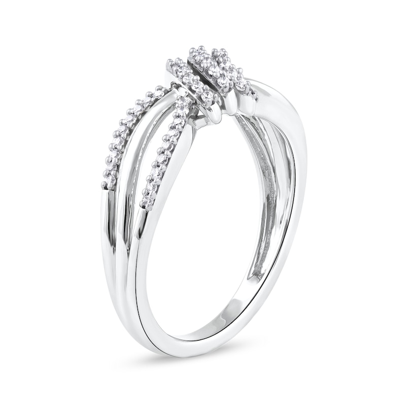 0.20 CT. T.W. Diamond Wave Triple Strand Wrapped Ring in 10K White Gold
