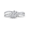 Thumbnail Image 2 of 0.20 CT. T.W. Diamond Wave Triple Strand Wrapped Ring in 10K White Gold