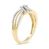 Thumbnail Image 1 of 0.20 CT. T.W. Diamond Wave Triple Strand Wrapped Ring in 10K Gold