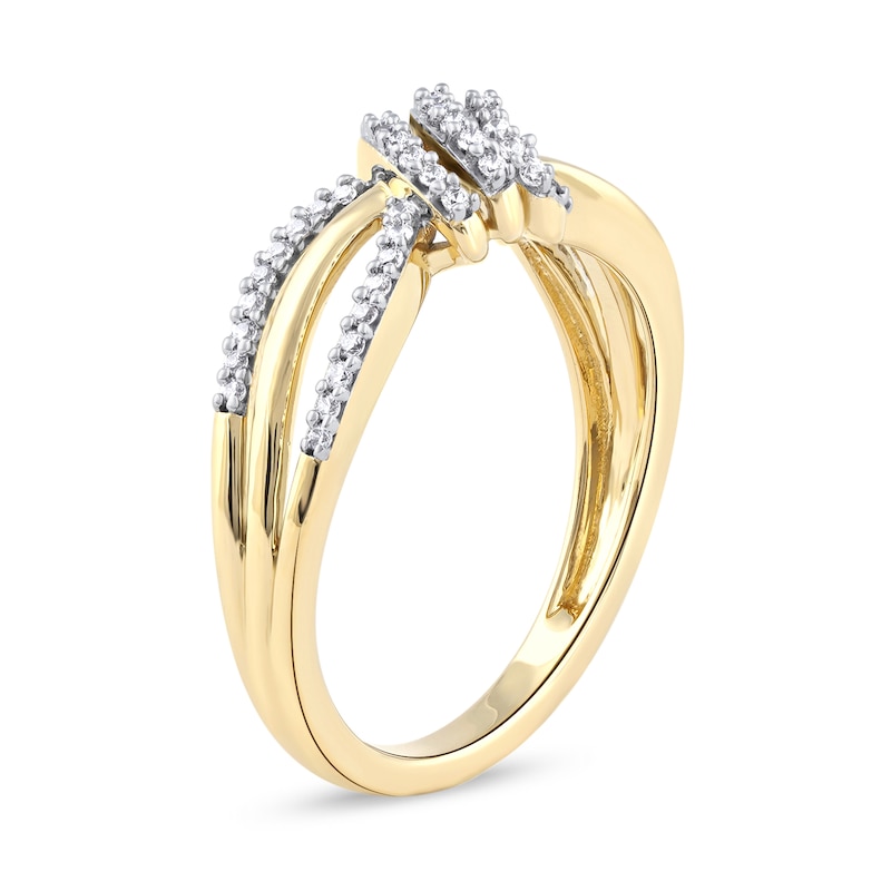0.20 CT. T.W. Diamond Wave Triple Strand Wrapped Ring in 10K Gold