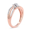 Thumbnail Image 2 of 0.20 CT. T.W. Diamond Wave Triple Strand Wrapped Ring in 10K Rose Gold