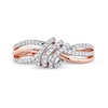 Thumbnail Image 3 of 0.20 CT. T.W. Diamond Wave Triple Strand Wrapped Ring in 10K Rose Gold