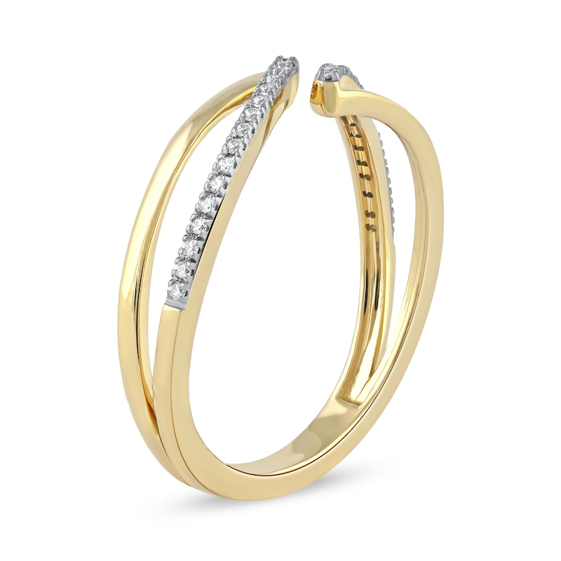 Main Image 2 of 0.10 CT. T.W. Diamond Open Shank Bypass Wrap Ring in 10K Gold