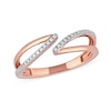 Thumbnail Image 0 of 0.10 CT. T.W. Diamond Open Shank Bypass Wrap Ring in 10K Rose Gold