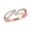 Thumbnail Image 1 of 0.10 CT. T.W. Diamond Open Shank Bypass Wrap Ring in 10K Rose Gold