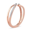 Thumbnail Image 1 of 0.10 CT. T.W. Diamond Open Shank Bypass Wrap Ring in 10K Rose Gold