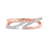 Thumbnail Image 3 of 0.10 CT. T.W. Diamond Open Shank Bypass Wrap Ring in 10K Rose Gold