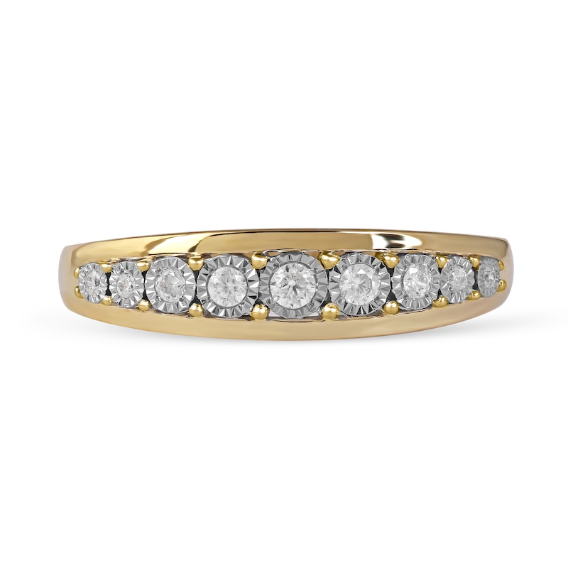 0.15 CT. T.W. Diamond Single Row Nine Stone Ring in 10K Gold