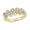 Thumbnail Image 0 of 0.10 CT. T.W. Diamond Wavy Five Row Ring in 10K Gold
