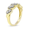 Thumbnail Image 1 of 0.10 CT. T.W. Diamond Wavy Five Row Ring in 10K Gold