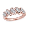 Thumbnail Image 0 of 0.10 CT. T.W. Diamond Wavy Five Row Ring in 10K Rose Gold