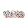 Thumbnail Image 2 of 0.10 CT. T.W. Diamond Wavy Five Row Ring in 10K Rose Gold