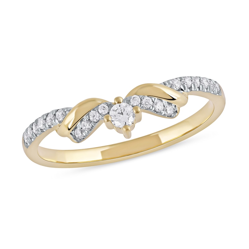 0.15 CT. T.W. Diamond Ribbon Layered Ring in 10K Gold