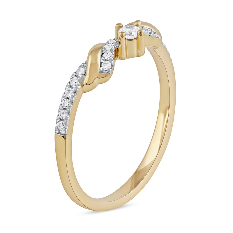 0.15 CT. T.W. Diamond Ribbon Layered Ring in 10K Gold