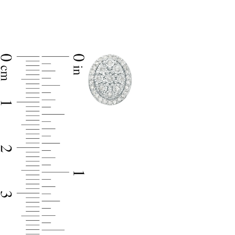 Main Image 4 of 0.69 CT. T.W. Oval Multi-Diamond Double Frame Pendant and Stud Earrings Set in 10K White Gold