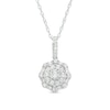 Thumbnail Image 1 of 0.50 CT. T.W. Multi-Diamond Scallop Frame Pendant in 10K White Gold