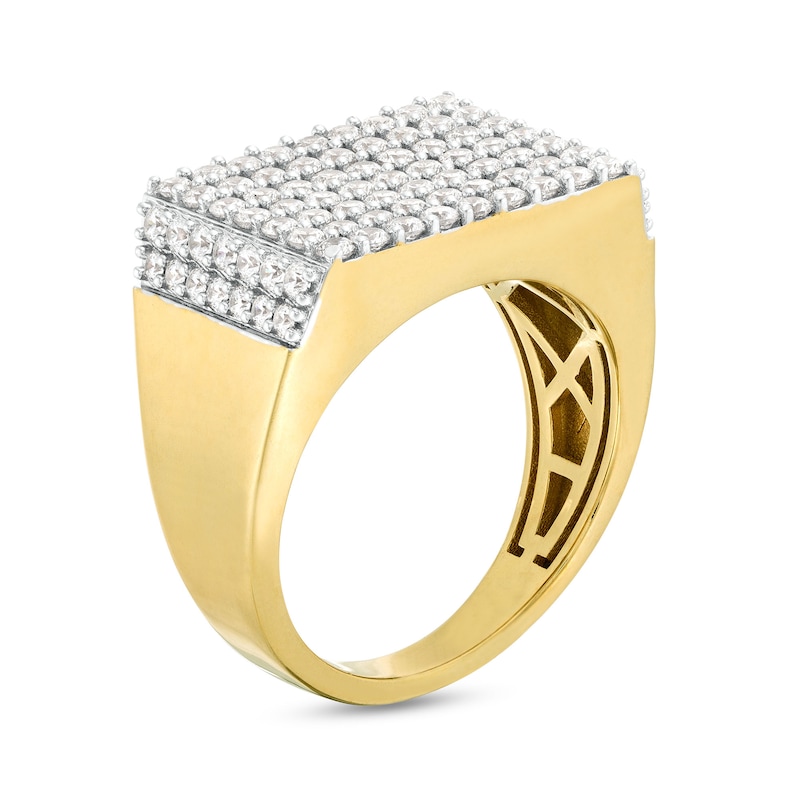 Men's 1.95 CT. T.W. Diamond Rectangle Multi-Row Ring in 10K Gold
