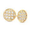 Diamond-Cut Lattice Stud Earrings in 14K Two-Tone Gold
