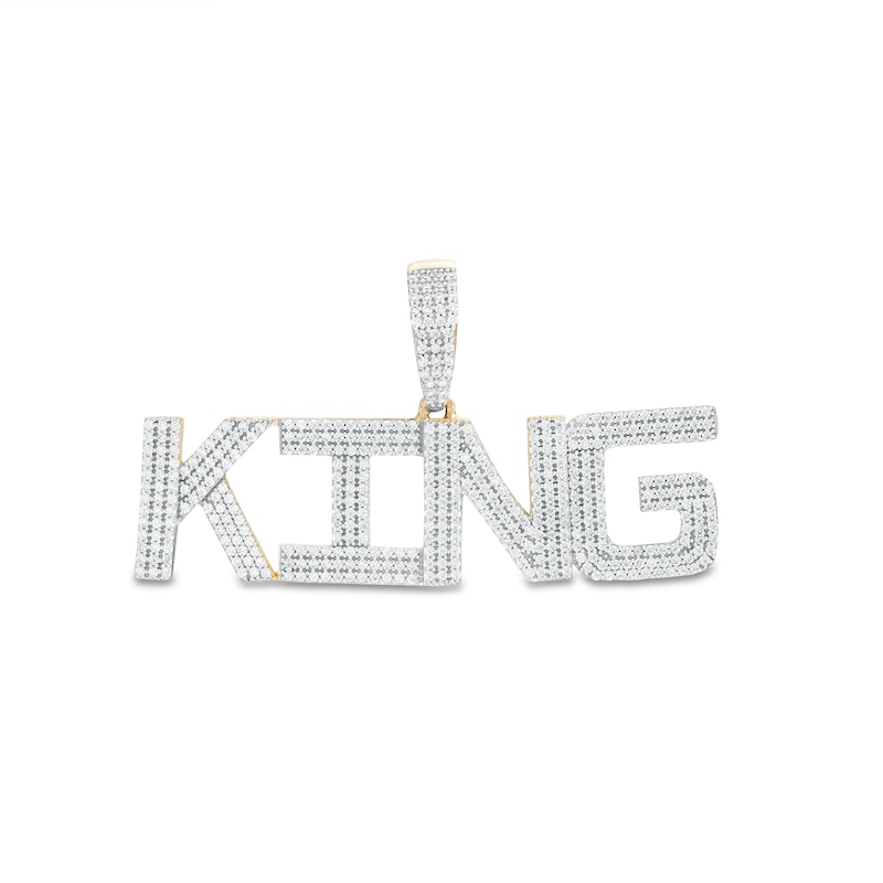 Men's 1.00 CT. T.W. Diamond "KING" Necklace Charm in 10K Gold|Peoples Jewellers
