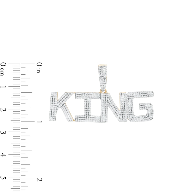 Men's 1.00 CT. T.W. Diamond "KING" Necklace Charm in 10K Gold