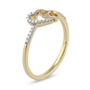 Thumbnail Image 1 of 0.06 CT. T.W. Diamond Intertwined Double Heart Ring in Sterling Silver with 14K Gold Plate