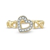 Thumbnail Image 3 of 0.05 CT. T.W. Diamond Five Tilted Open Heart Ring in Sterling Silver with 14K Gold Plate