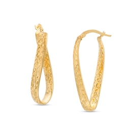 Italian Brilliance™ Diamond-Cut Twist Hoop Earrings in 14K Gold