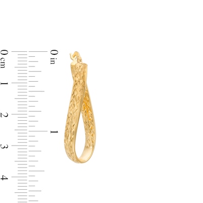 Diamond-Cut Twist Hoop Earrings in 14K Gold
