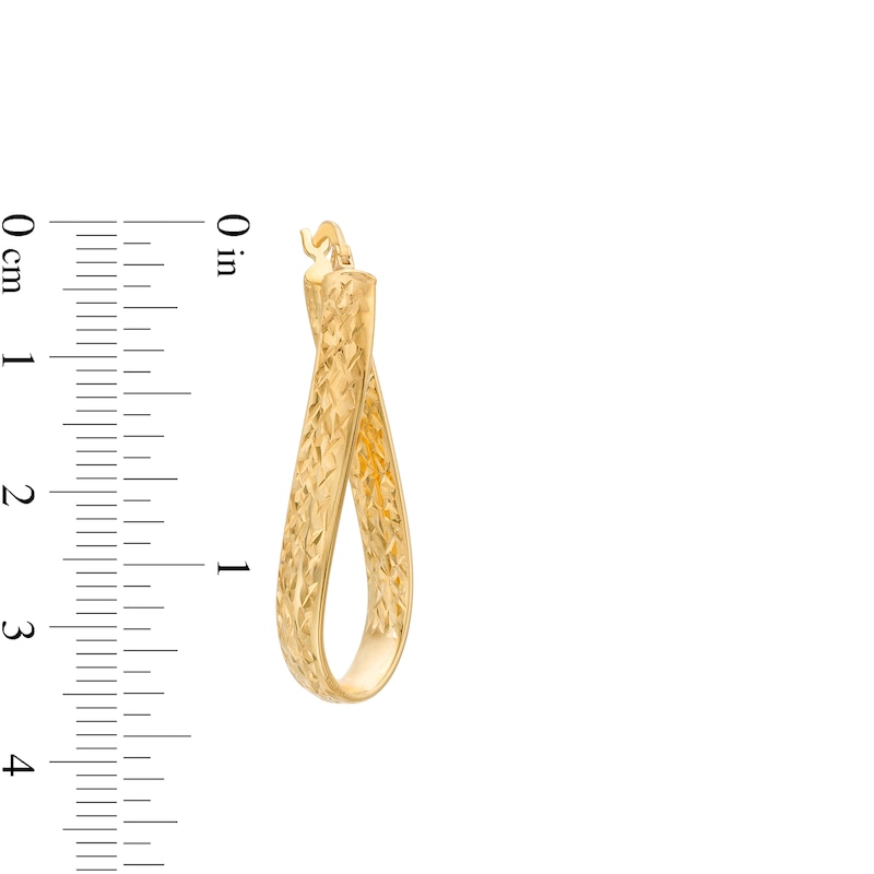 Main Image 2 of Diamond-Cut Twist Hoop Earrings in 14K Gold