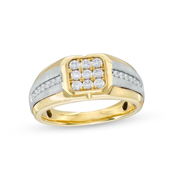 Men's 0.45 CT. T.w. Diamond Octagon-Shaped Ring in 10K Two-Tone Gold