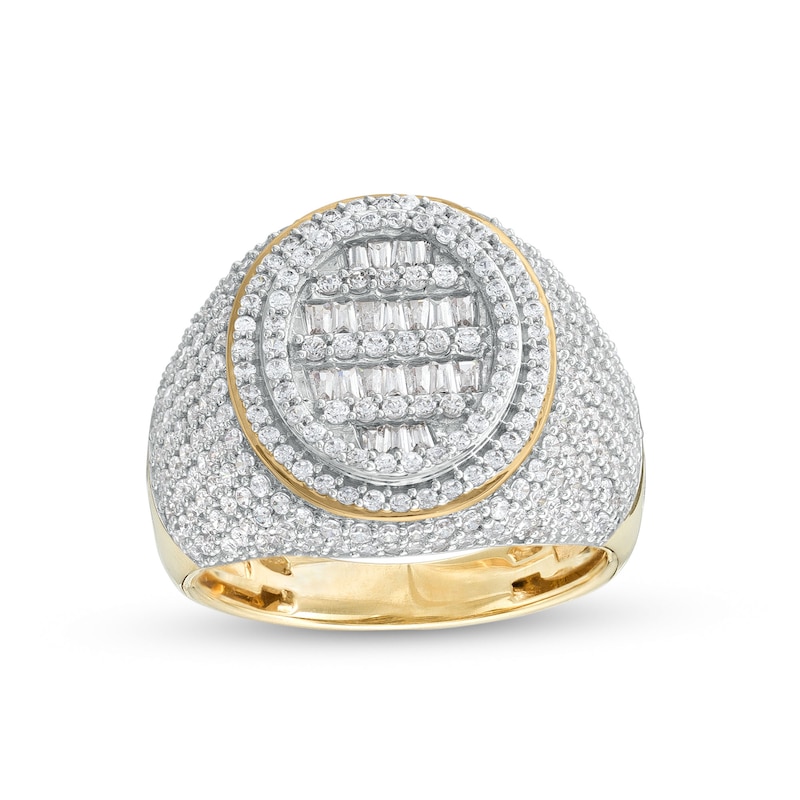 Men's 2.00 CT. T.W. Oval-Shaped Multi-Diamond Frame Ring in 10K Gold|Peoples Jewellers