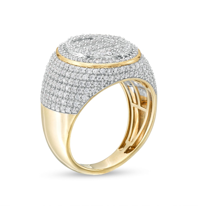 Main Image 3 of Men's 2.00 CT. T.W. Oval-Shaped Multi-Diamond Frame Ring in 10K Gold