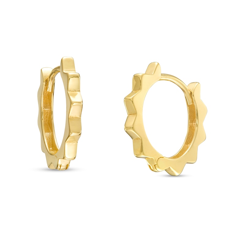 Spiked Huggie Hoop Earrings in 10K Gold|Peoples Jewellers