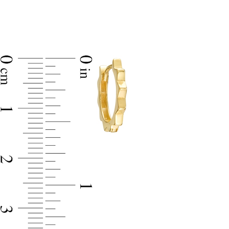 Spiked Huggie Hoop Earrings in 10K Gold