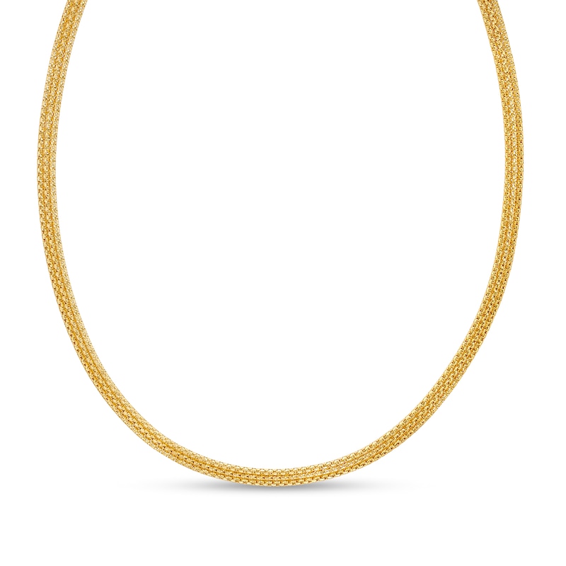 4.5mm Diamond-Cut Mesh Chain Necklace in Solid 14K Gold – 17.75"|Peoples Jewellers