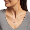 Thumbnail Image 2 of Oval Ruby and 0.15 CT. T.W. Diamond Double Open Frame Pendant in 10K Rose Gold